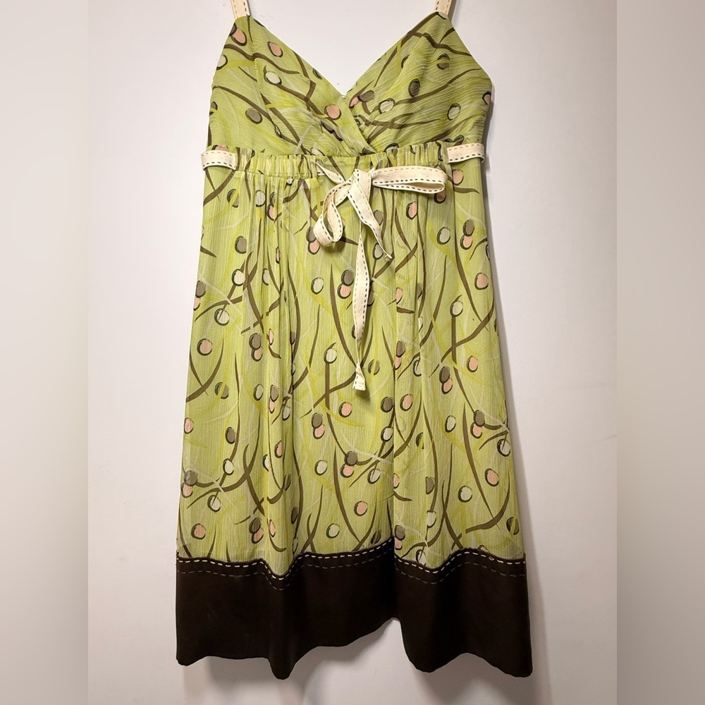 BCBGMaxAzria Green and Brown Mini Dress - Picture 7 of 12